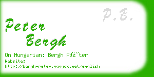 peter bergh business card